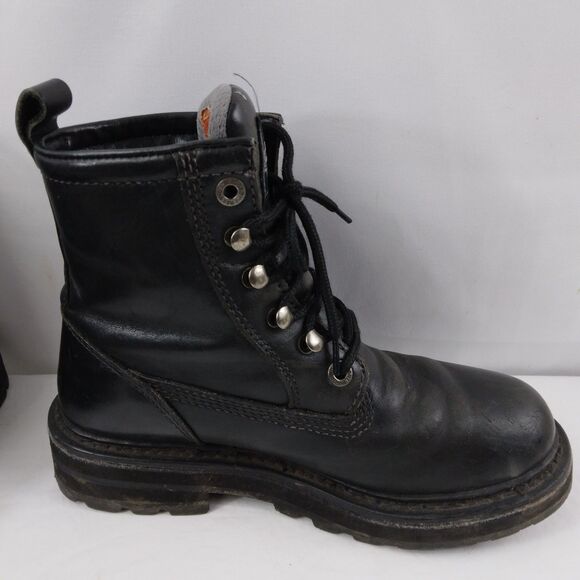 HARLEY-DAVIDSON Lace Up Chukka Boots Black Metal Emblem Grunge Rock Women's 7.5 - Picture 12 of 16